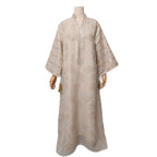 Embroidered Mesh Maxi Dress, Slit Sleeve