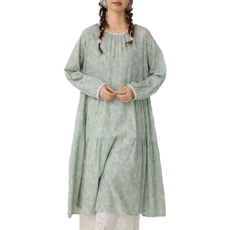 Printed Long Sleeve Relaxed Maxi Dress for Women Main image