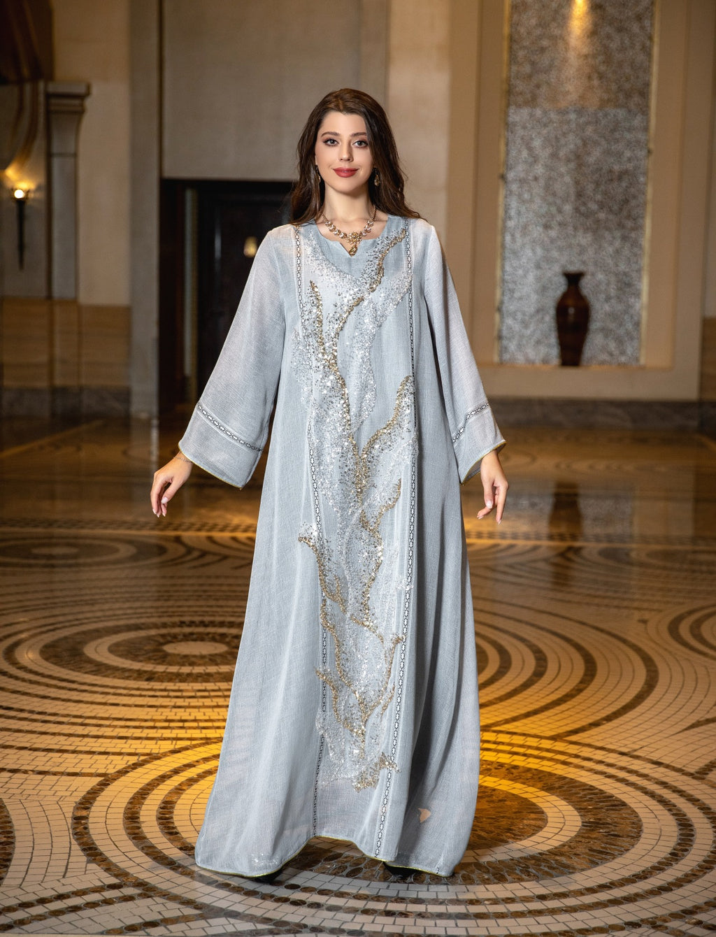 Sequin Mesh Maxi Dress