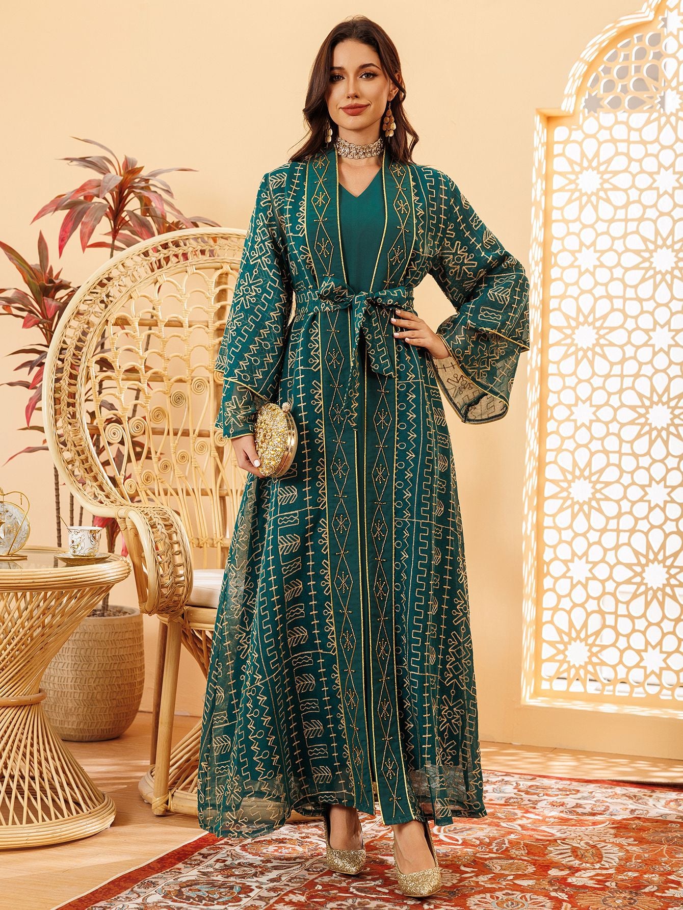 Two-Piece Mesh Maxi Dress