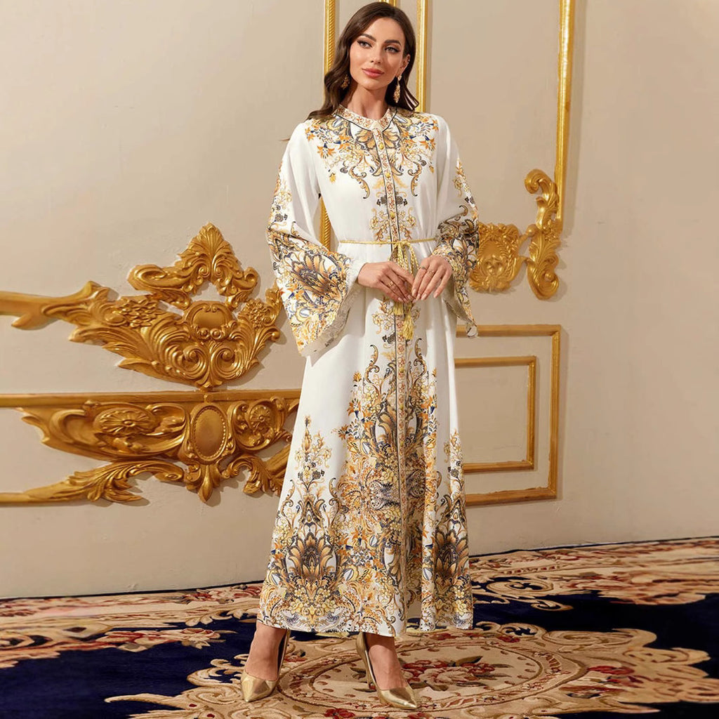 Satin Printed Mother & Daughter Maxi Dress