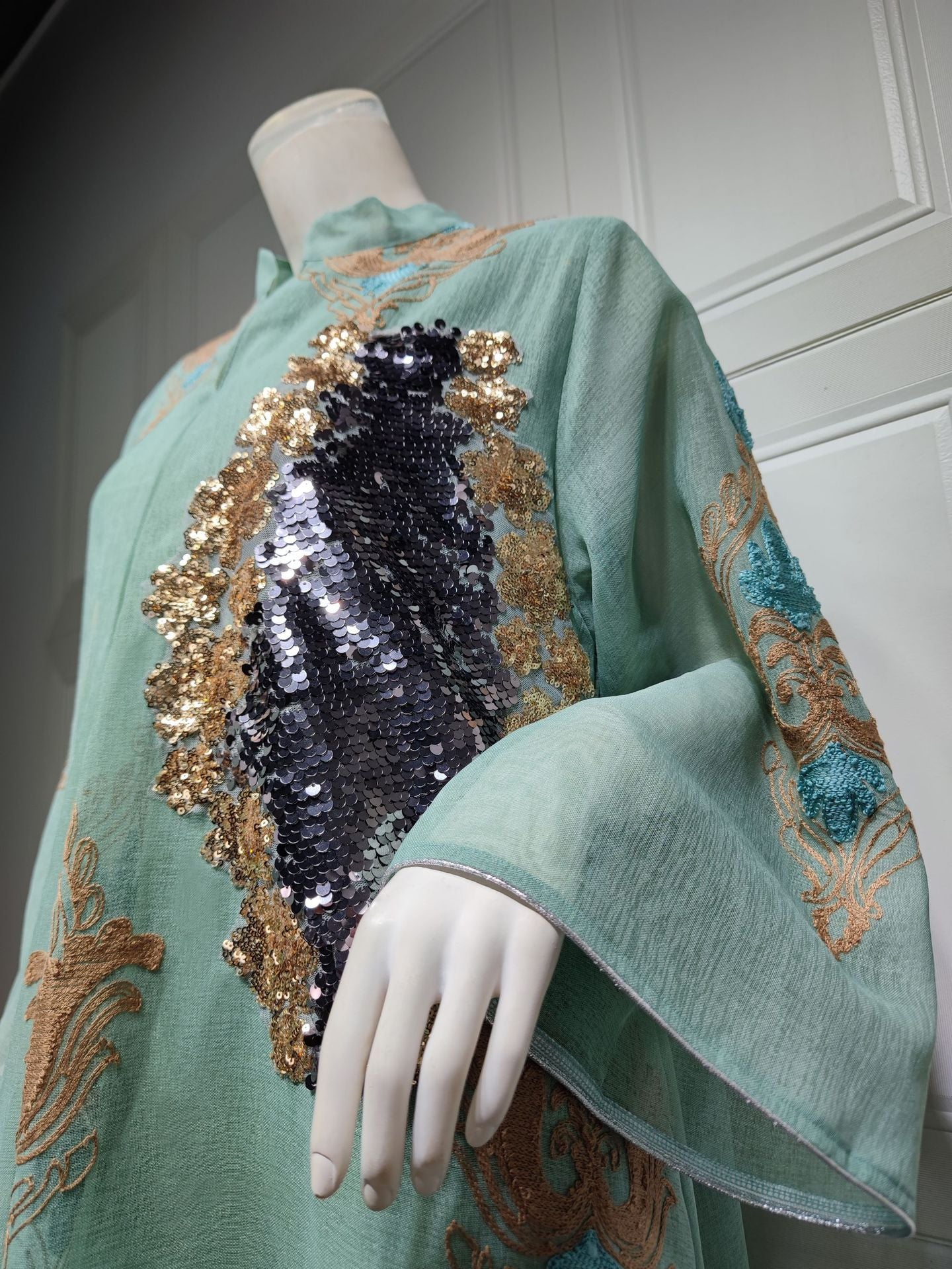 Beaded Sequin Evening Gown
