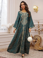 Lace-Up Kaftan Maxi Dress