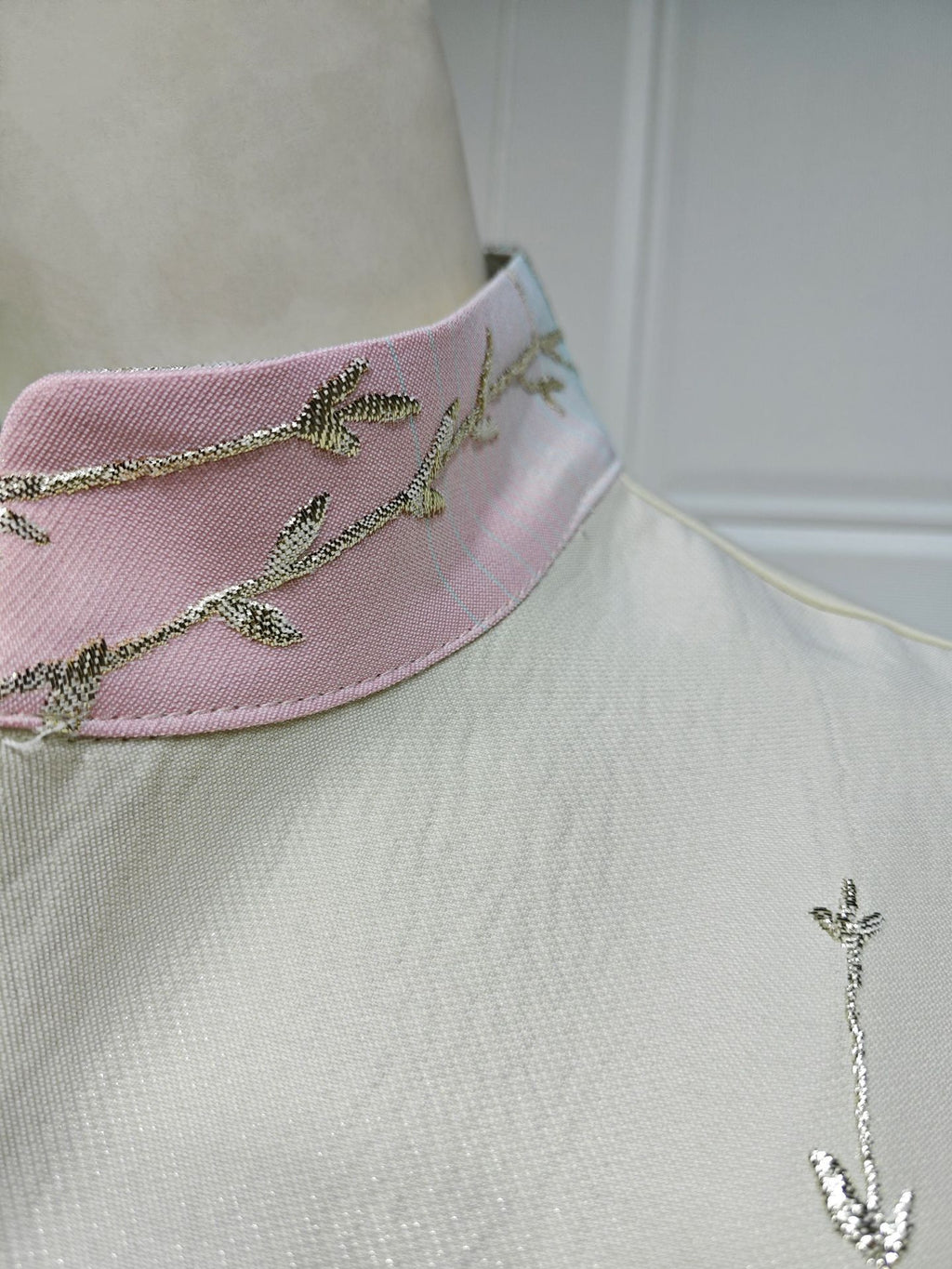Embroidered Lace-Up Maxi Dress