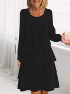 Pleated Cake Midi Dress