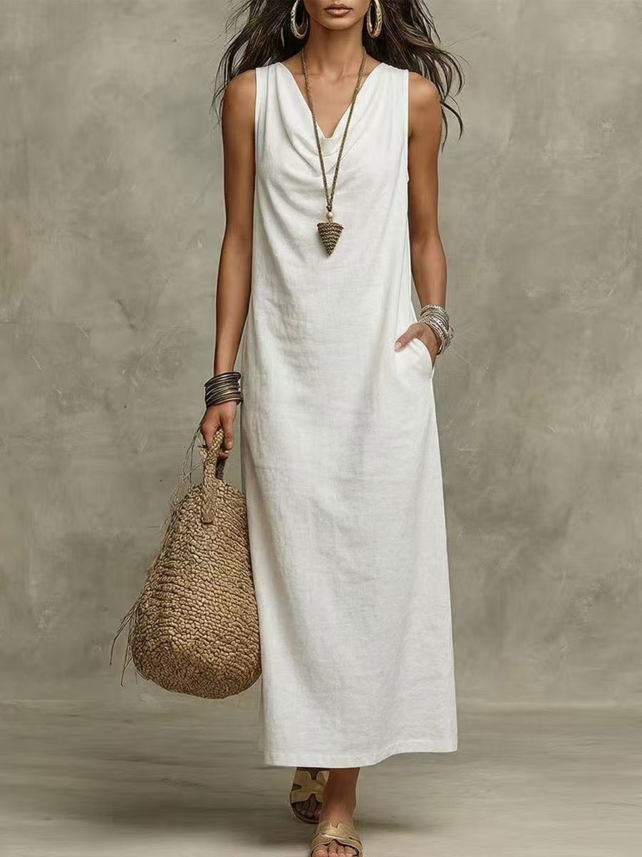 Halter V-Neck Maxi Dress