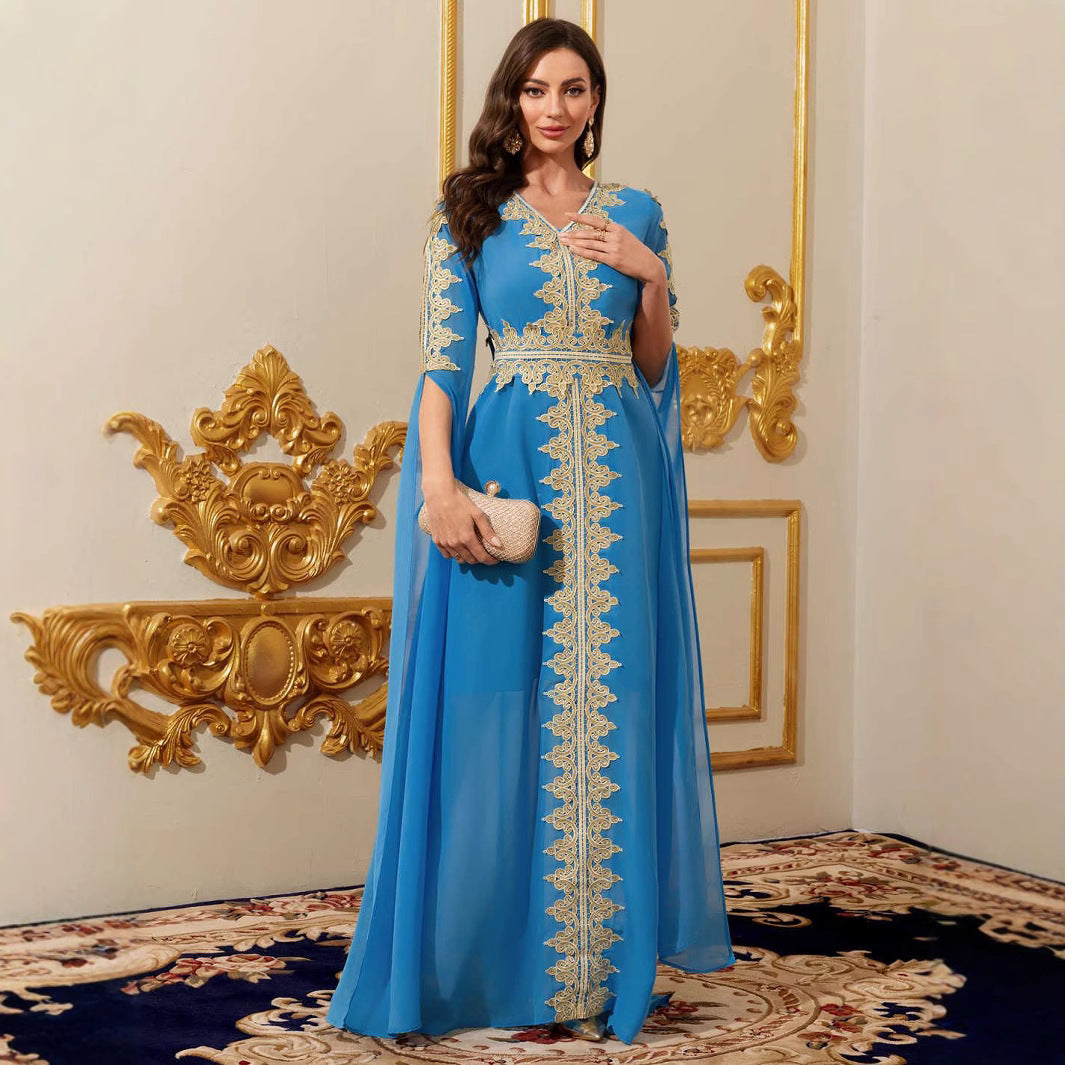 Lace Robe Maxi Dress, Chiffon Secondary image