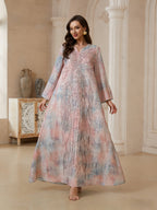 Pink Pearl Embroidered Maxi Dress