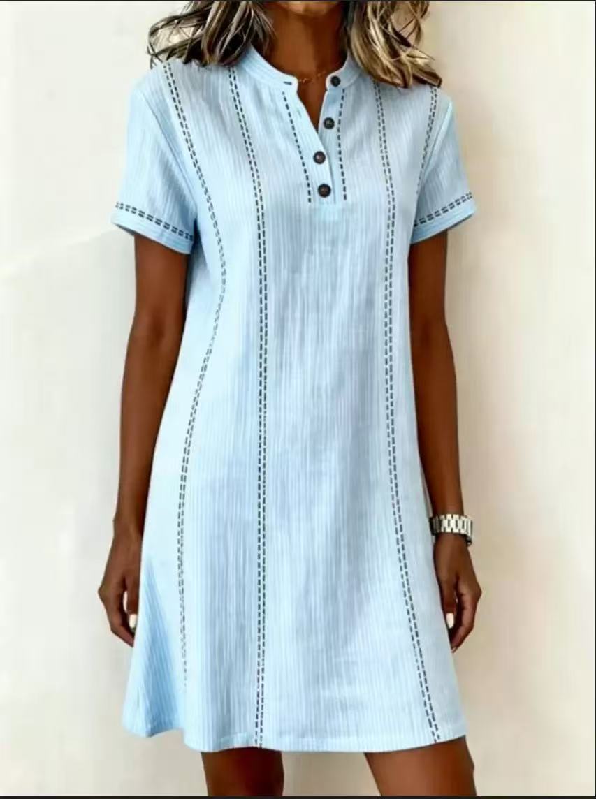 Button-Up Collared Midi Dress