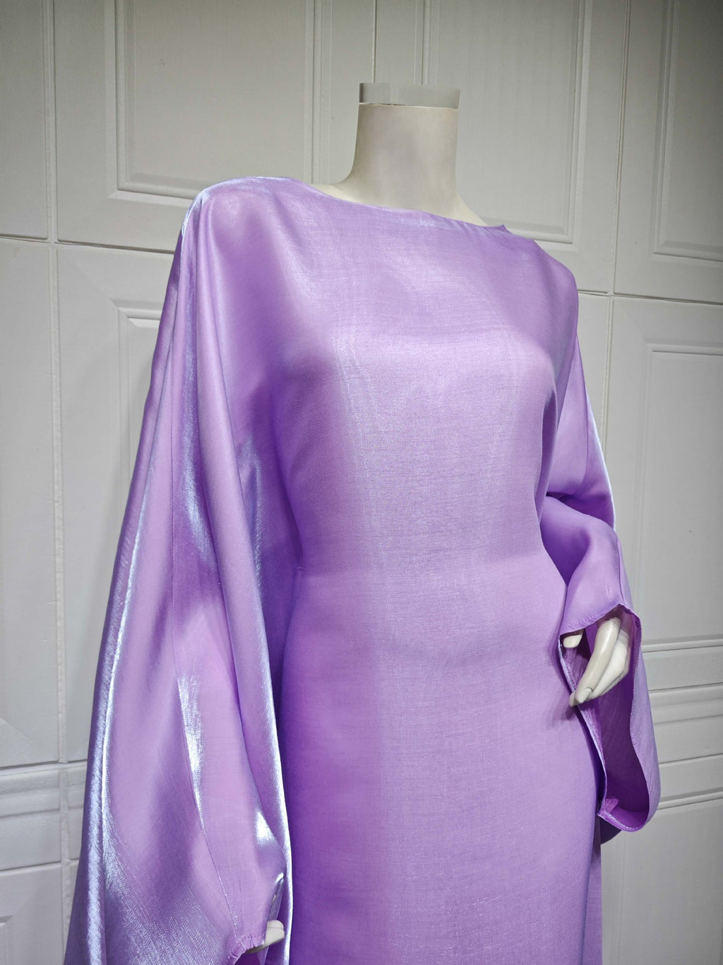 Shiny Satin Belted Maxi Dress