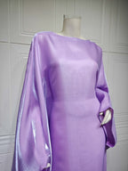 Shiny Satin Belted Maxi Dress
