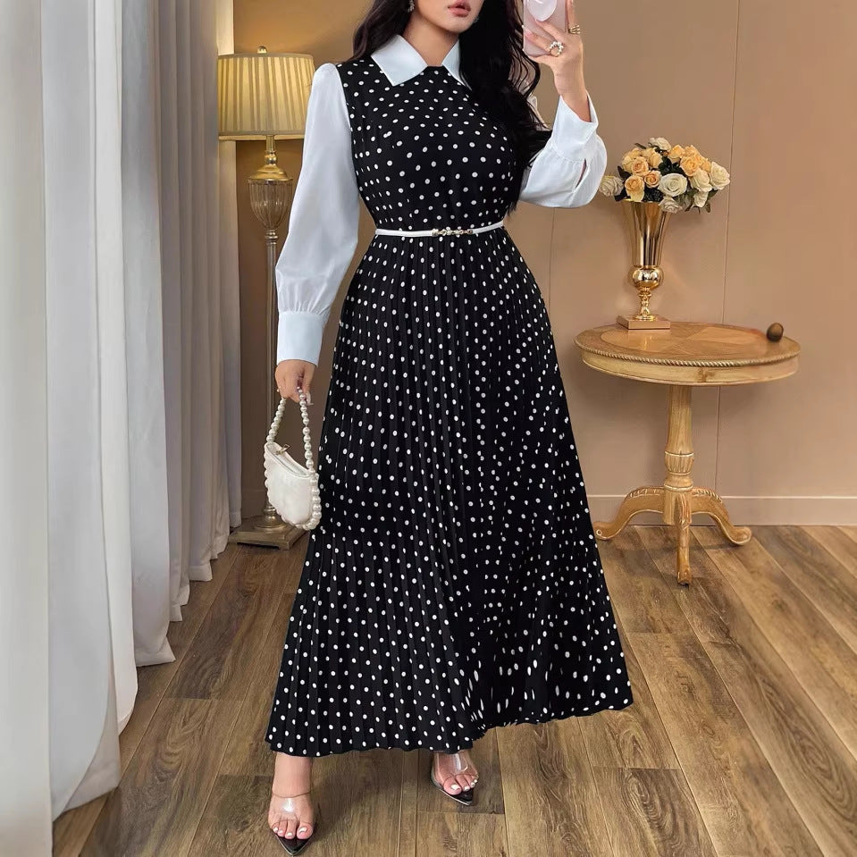 Polka Dot A-Line Maxi Dress, Plus Size