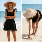 Backless Black Cut-Out Midi Dress