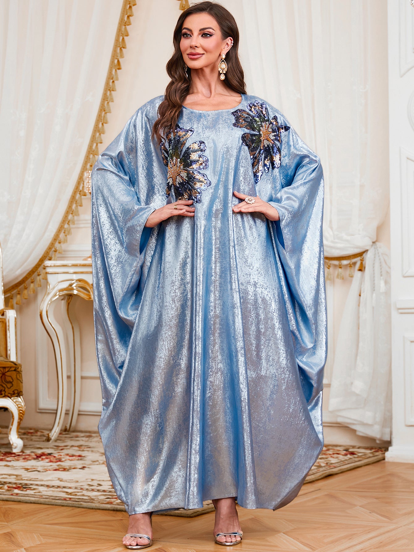 Applique Batwing Maxi Dress