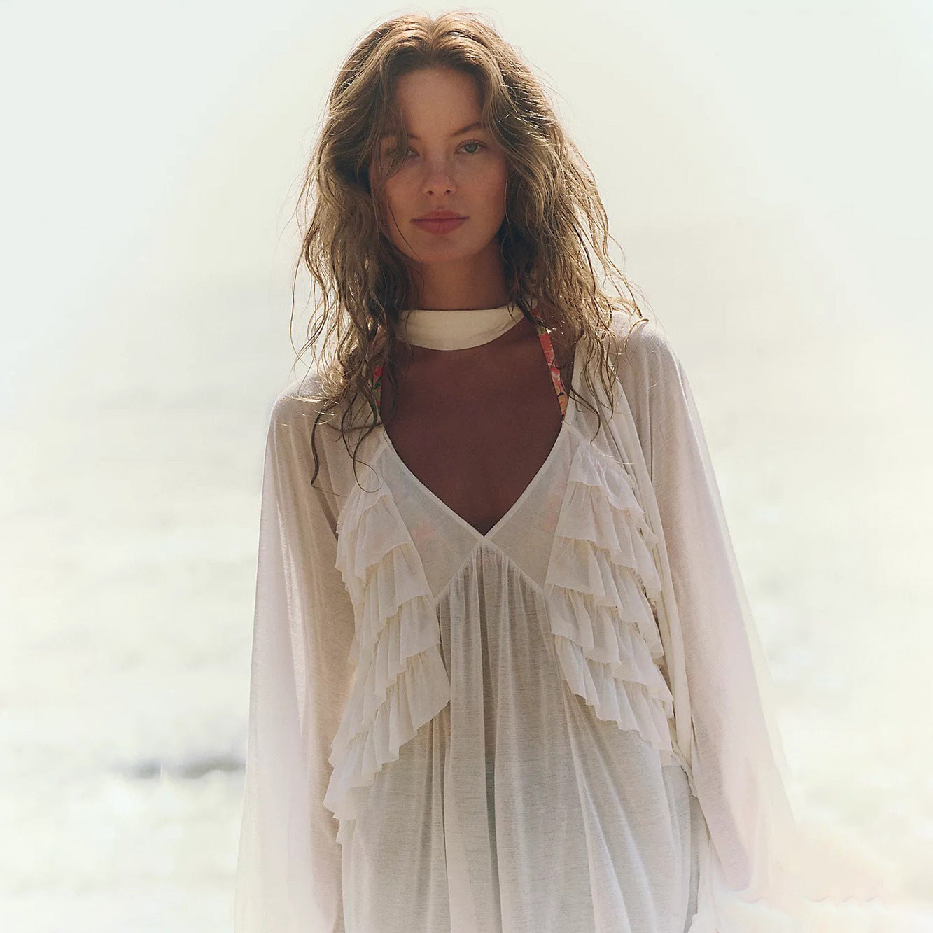 Sheer Chiffon Beach Cover-Up Secondary image