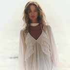 Sheer Chiffon Beach Cover-Up for Women, Over Swimwear