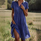 Polka Dot V-Neck Short Sleeve Casual Summer Dress for Women