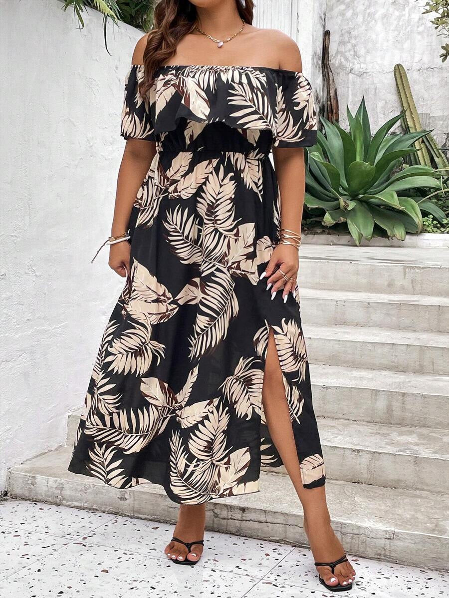One-Shoulder Maxi Dress for Women, Plus Size Sleeveless