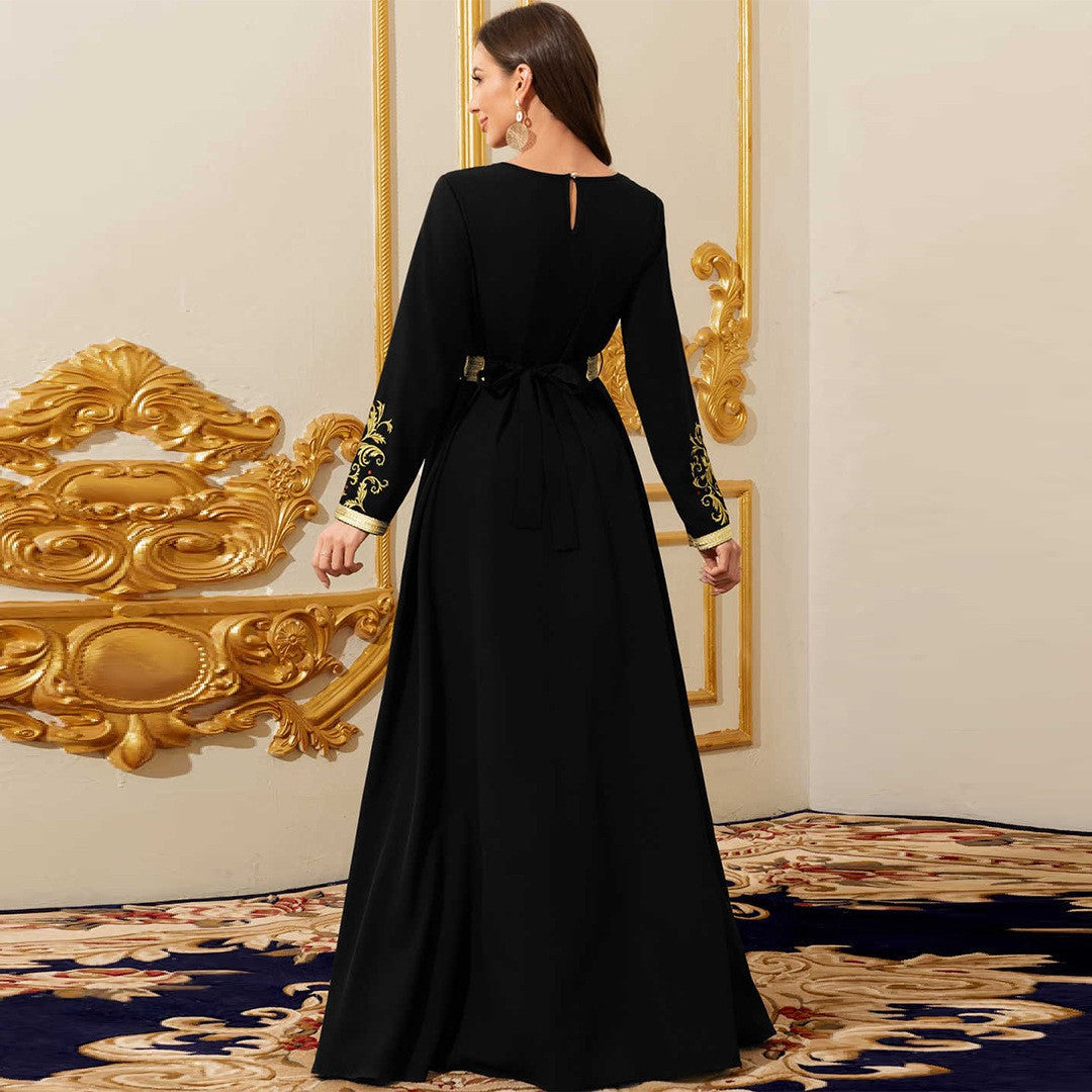 Black Embroidered Maxi Dress