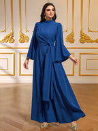 Cyan Blue Stretch Maxi Dress