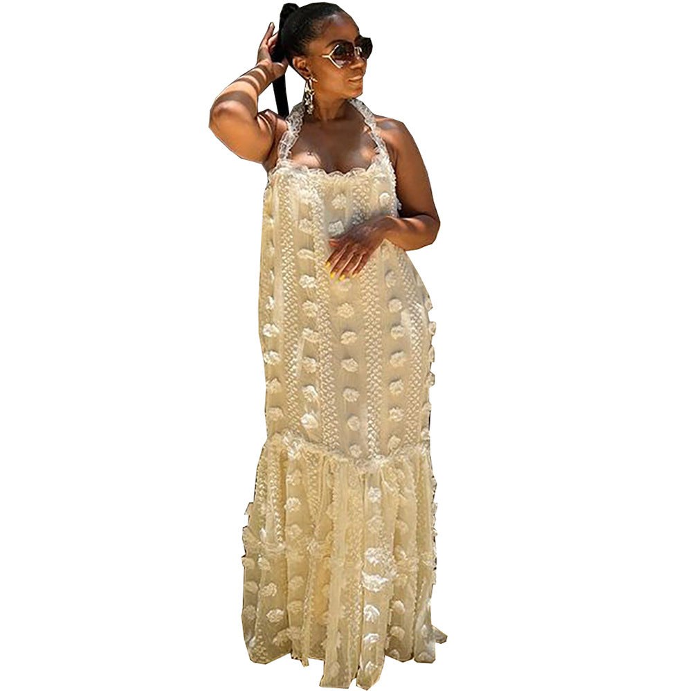 Ivory Strapless Cake Maxi Dress