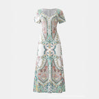 Vintage Print Maxi Dress for women
