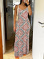 Printed Strapless Maxi Dress