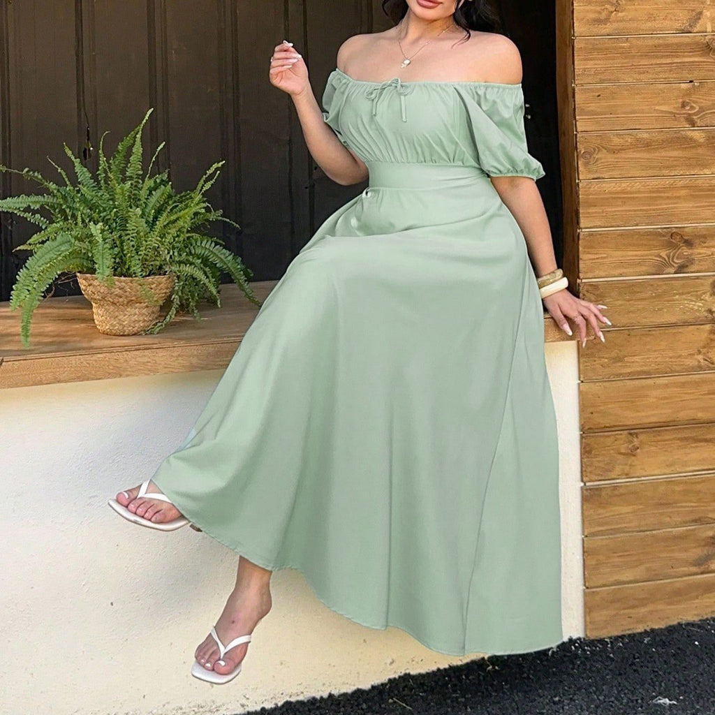 Plus-Size Square-Neck Maxi Dress
