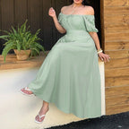 Plus-Size Square-Neck Maxi Dress