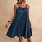 Backless Tie-Back Sleeveless Midi Dress