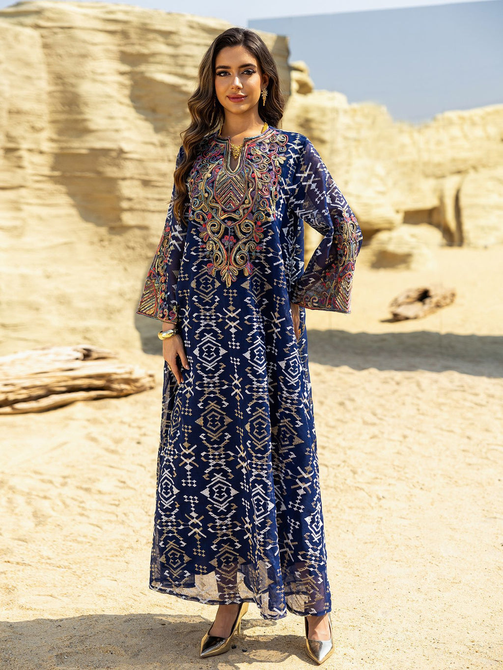 Mesh Patchwork Maxi Dress