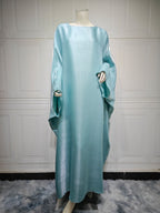 Shiny Satin Belted Maxi Dress