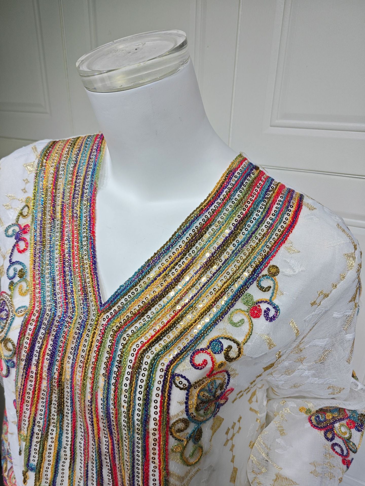 Embroidered Applique Maxi Dress