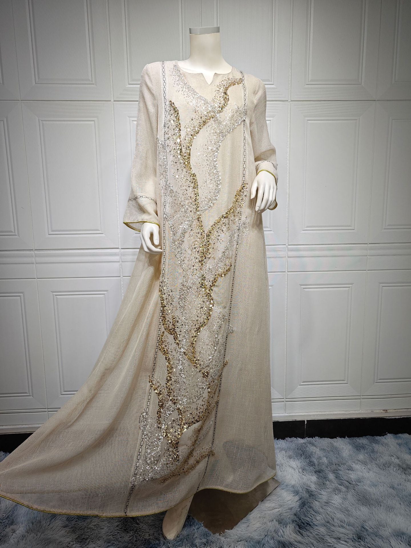 Sequin Mesh Maxi Dress
