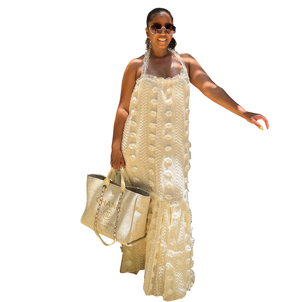 Ivory Strapless Cake Maxi Dress