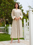 Mesh Tassel Long-Sleeve Maxi Dress