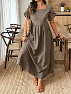 Plus-Size Brown Maxi Dress
