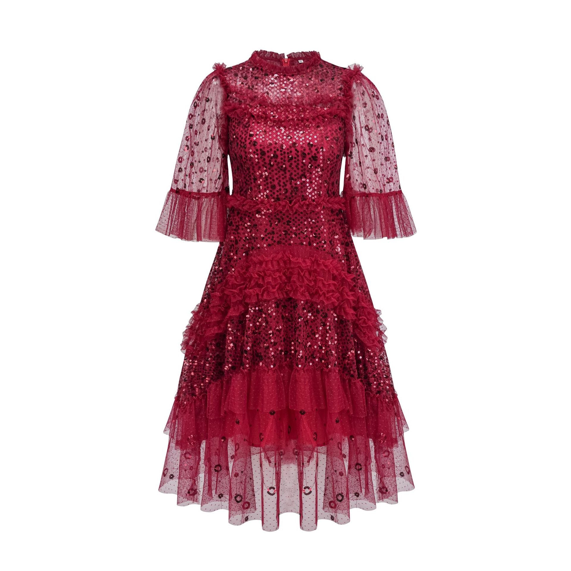 Pleated Shimmer A-Line Mini Dress for Women Main image