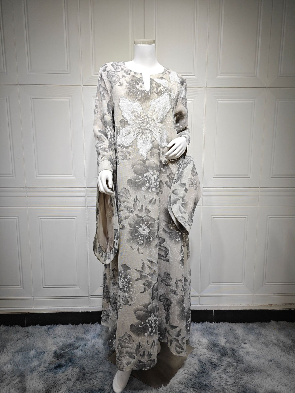 Sequin Hooded Maxi Dress