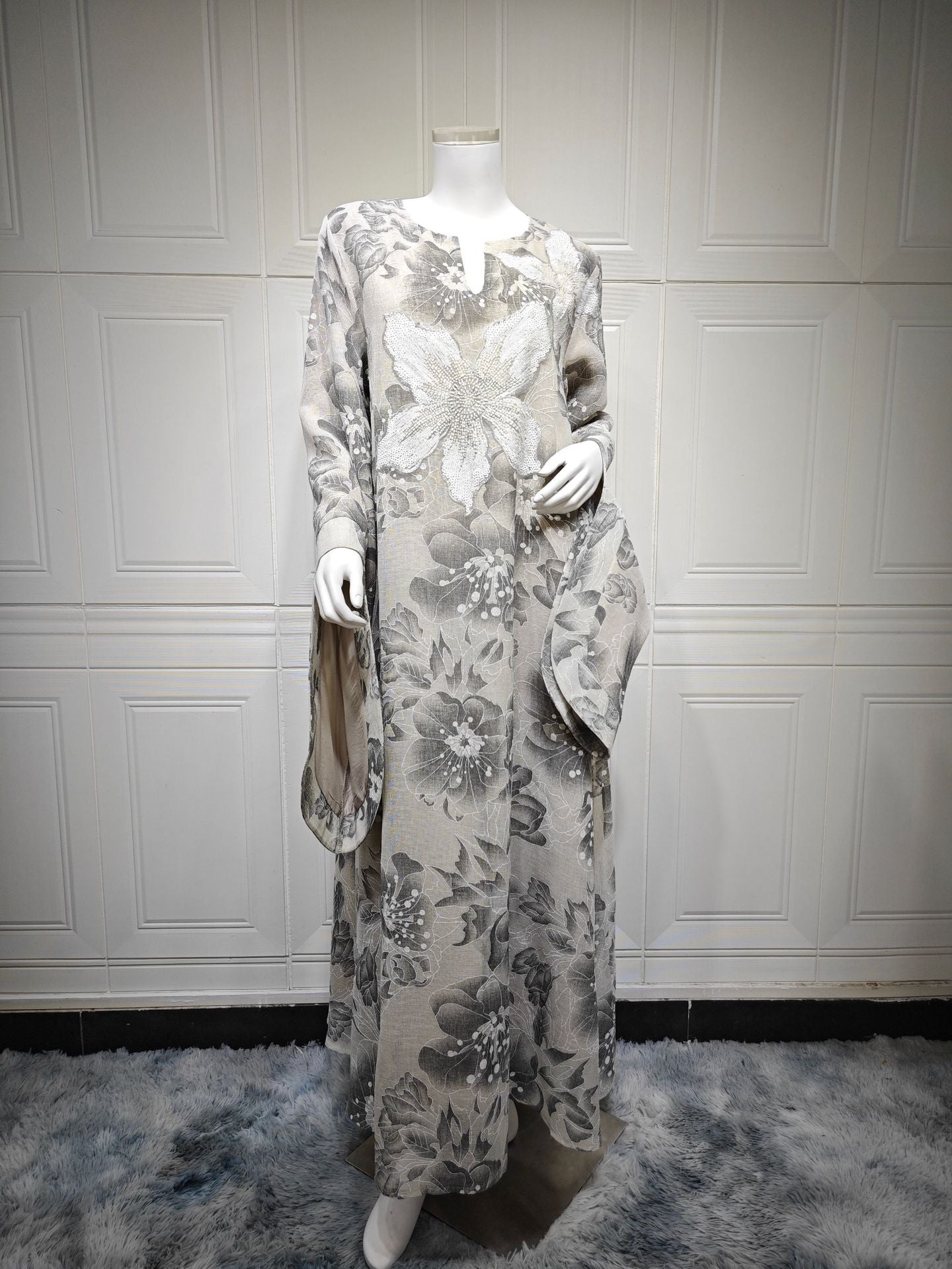 Sequin Hooded Maxi Dress
