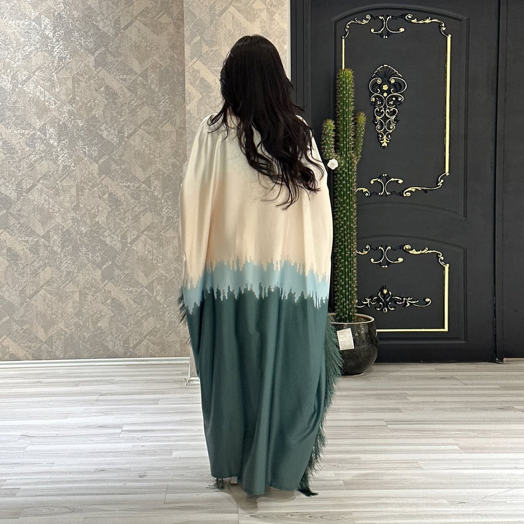 Fringe Print Maxi Dress