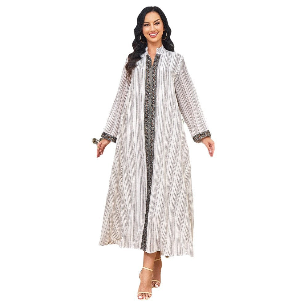 Long sleeved lace up loose dress