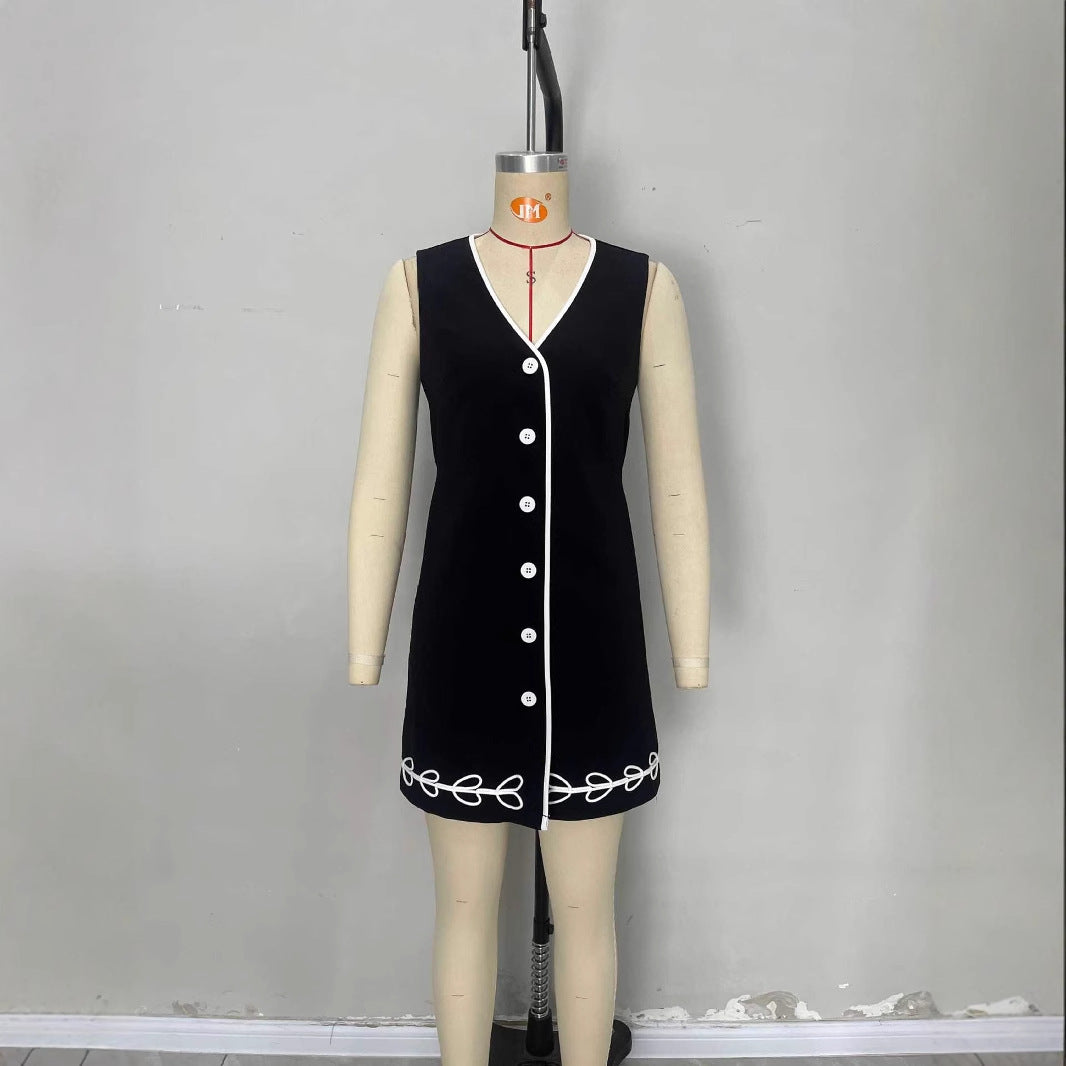 Single-Breasted Sleeveless Mini Skirt for Women Secondary image