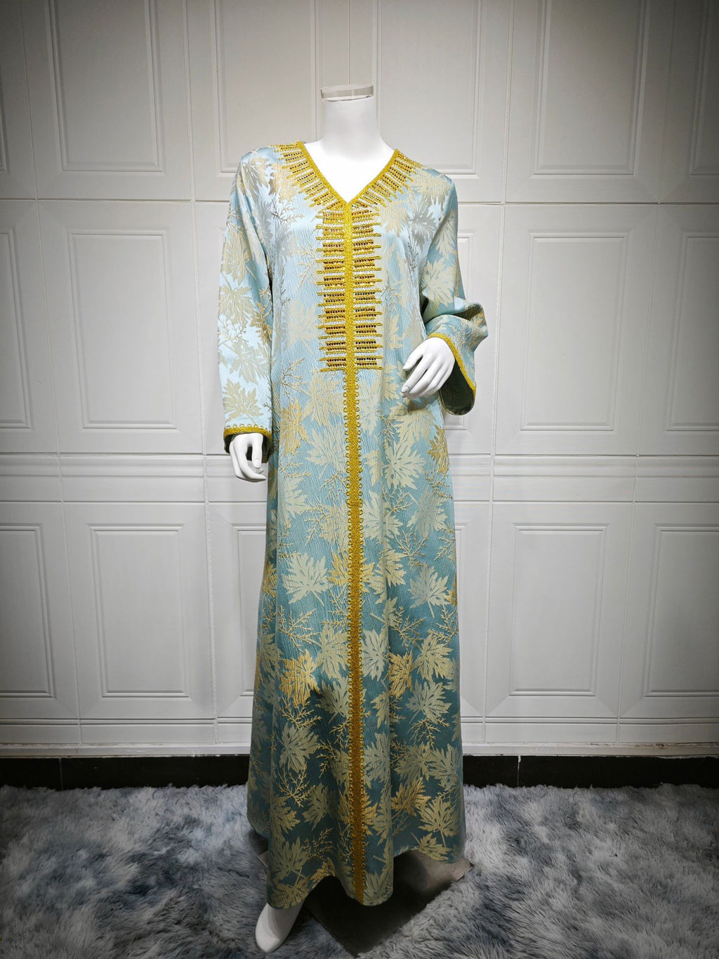 Embroidered Floral Sequin Maxi Dress