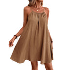 Backless Tie-Back Sleeveless Midi Dress