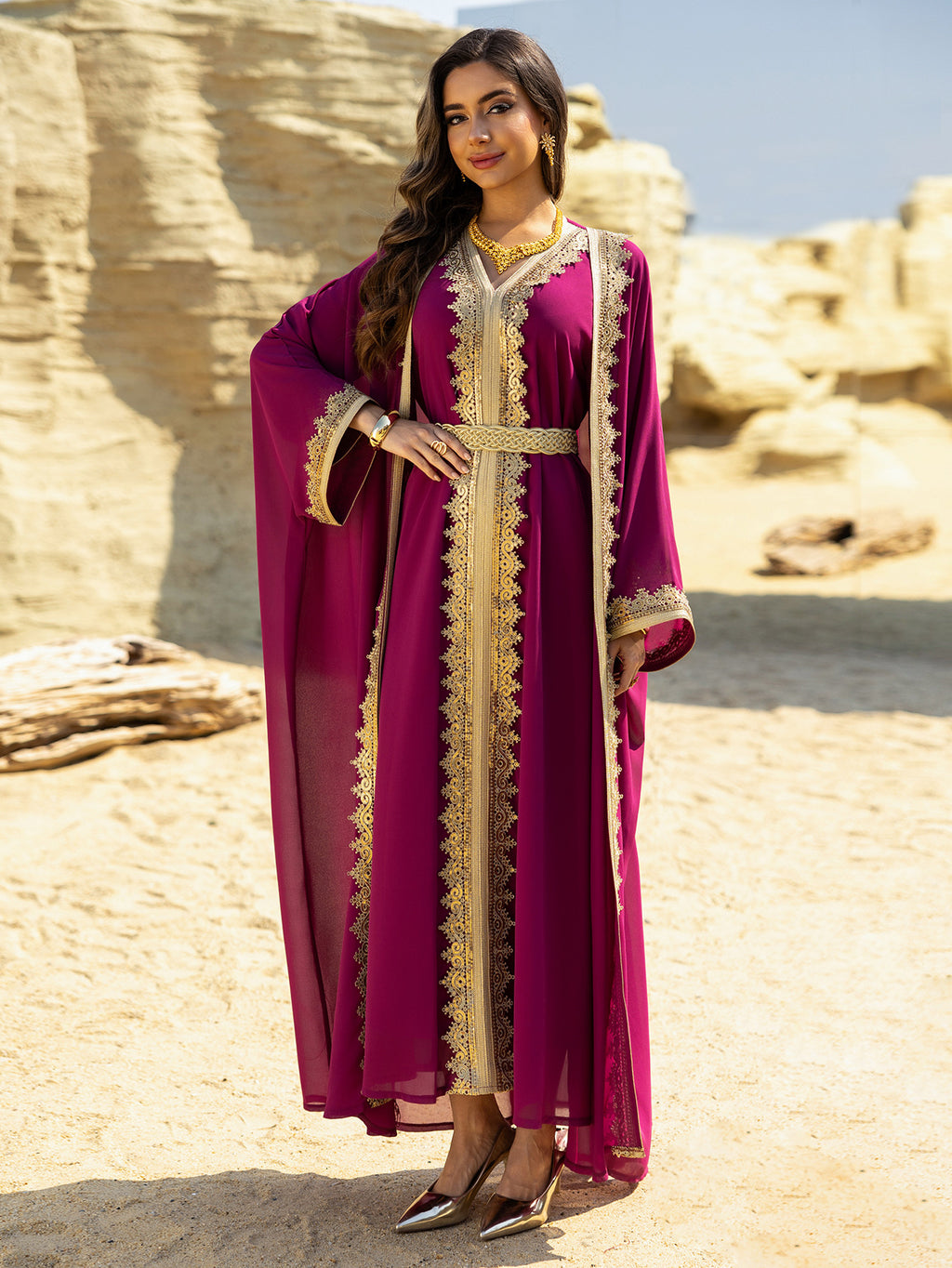 Two-Piece Chiffon Maxi Dress Set