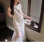 Beaded Chiffon Maxi Dress