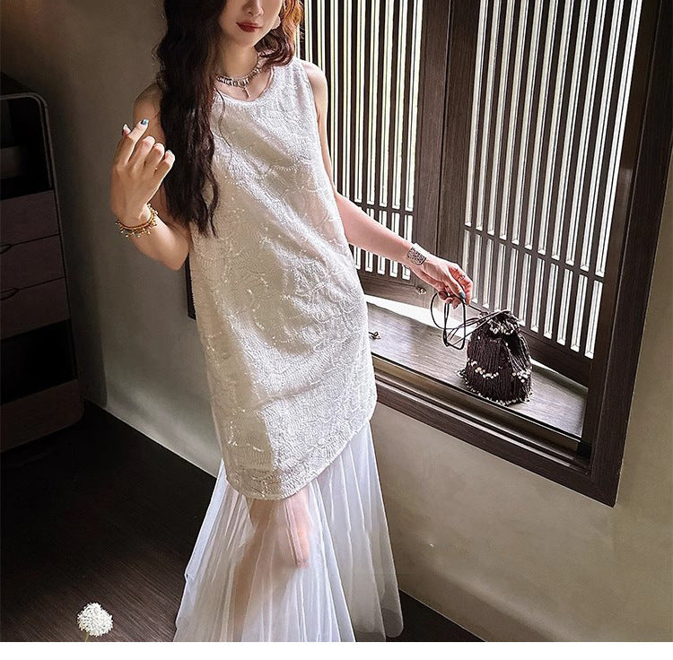 Beaded Chiffon Maxi Dress
