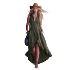Zip-Front A-Line Maxi Dress for women