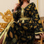 Printed V-Neck Maxi Dress, Long Sleeve